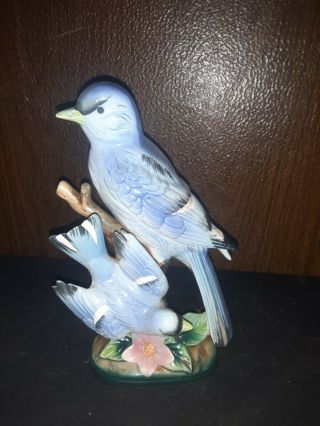 Vintage Blue Birds Figurine - Made In Japan Mb Daniel 