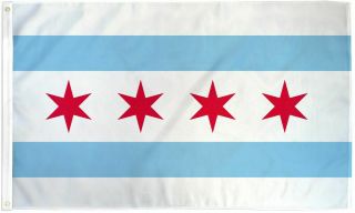 City Of Chicago Flag Illinois Banner Windy City Pennant 3x5 Indoor Outdoor