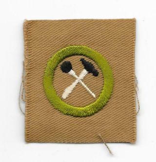 1920 - 1933 At1 Handicraft Square Merit Badge Type A Boy Scout Of America Bsa