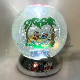 Disney Dept 56 Lilo And Stitch Mele Kalikimaka Light Up Water Snow Globe