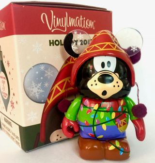Disney Vinylmation 3 " Holiday 2017 Eachez Goofy Christmas Lights Santa Claus Toy