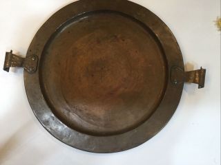 Antique Arts & Crafts Hand Made Solid Copper Tray 17” With Handles