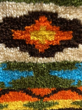 Vintage Abstract Shag Rug Tapestry Mid Century Modern Unique Southwestern 3