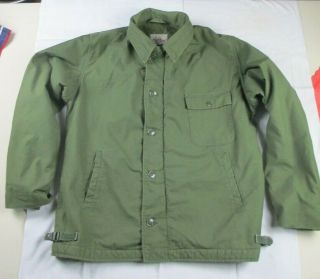 Vtg Usn Us Navy Military A - 2 Permeable Cold Weather Deck Jacket Large 42 - 44 Wow