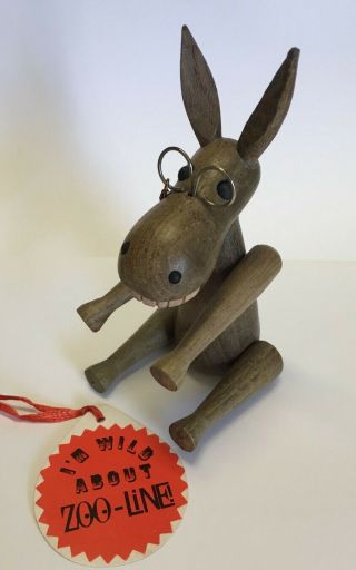 Zoo Line Kay Bojesen Donkey Jointed Carved Wooden Toy Mid Century Modern Charity