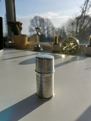 A Solid Silver Art Deco Pull Cap Cannister By Robert Pringle - 1932