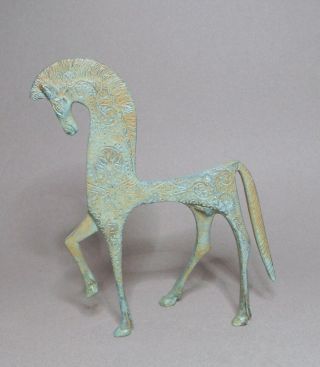 Vintage Metal Frederick Weinberg Style Etruscan Horse Figurine Made In Italy