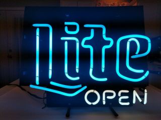Vintage Miller " Lite Beer " Neon Sign 1980’s Open Can Be On Or Off.