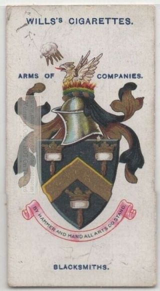 Worshipful Company Blacksmiths Guild London England Horse 100,  Y/o Trade Ad Card