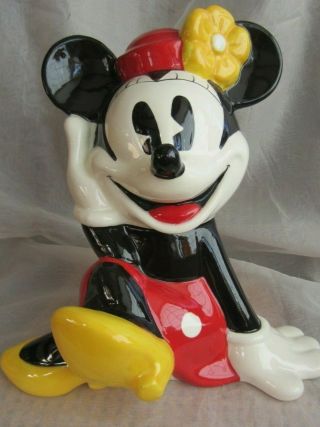 Vintage Treasure Craft Minnie Mouse Ceramic Cookie Jar With Box