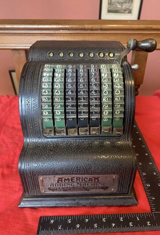 Antique American Adding Machine Mechanical Calculator Great Office Art