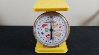 Vintage Yellow Metal American Family Kitchen Canning Food Scale 25 Lbs -