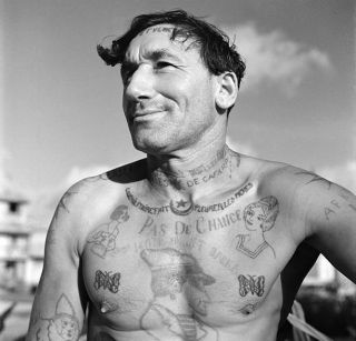 Local Man Shows Off His Tattoos In Cayenne French Guiana 1946 Old Photo