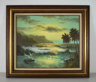 Vintage Oil Painting Water Scene Seascape On Canvas - Unsigned