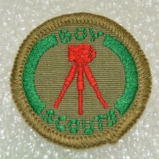Red Tripod Camera Boy Scout Photographer Proficiency Badge White Back Troop Larg