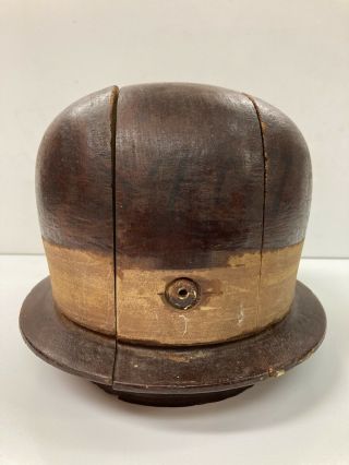 Antique Wooden Hat Form Block Mold Millinery