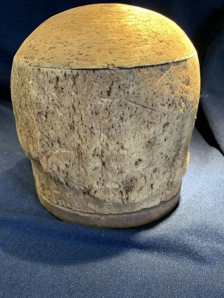 Antique Vintage Millinery Wooden/ Cork? Hat Block Form
