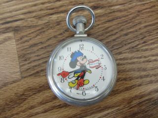 Disney Mickey Mouse Bicentennial Pocket Watch By Bradley Time,  In Case