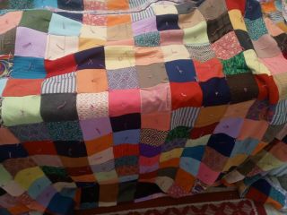 Handmade Vintage Patchwork Quilt (queen Size 84 " X 64 ")