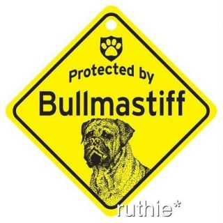 Protected By Bullmastiff Dog Window Sign Made In Usa