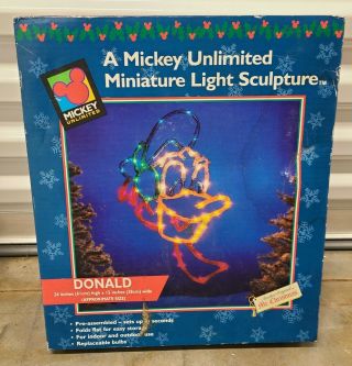 Vintage 1997 Mr Christmas Mickey Unlimited Miniature Light Sculpture Donald Duck