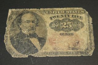 Series Of 1874 - Fifth Issue - 25c Twenty Five Cents Fractional Currency Rough