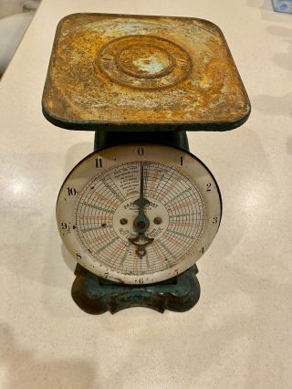Antique Pelouze 11 Pound Parcel Post Scale In Cents By Zone (rate 1 Cent/1 Oz)