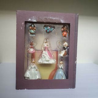 Walt Disney Cinderella Storybook Ornament 6 Piece Box Set In Case