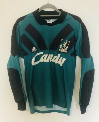 Vintage Liverpool 1991 - 1992 Goalkeeper Football Shirt Adidas Candy Size Small