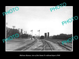 Old 8x6 Historic Photo Of Mulvane Kansas The Santa Fe Railroad Station C1940