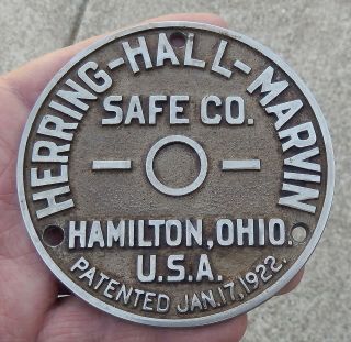 Antique & Herring Hall Marvin Safe Co.  Plaque