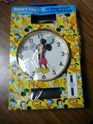 Mickey Mouse Giant 39 " Wristwatch Wall Clock Elgin Walt Disney Productions Nib
