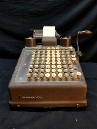 Vintage Burroughs 8 Column Adding Machine Mechanical Industrial Calculator