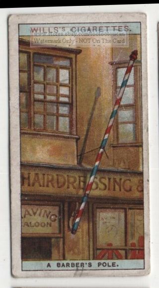 Barber Pole Origin And Symbolism Dentist Leech Bloodletting 95,  Y/o Trade Card