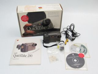 Vintage Apple Quicktake 200 Digital Camera Memory Card Software Complete Box