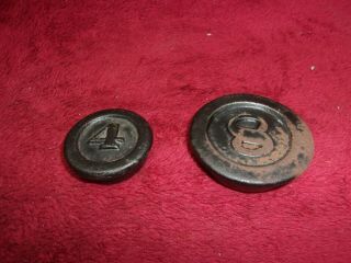 Vintage Scale Weights 4 Oz & 8 Oz,  Antique Scale Parts Or For Decoration