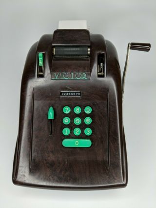 Victor Green 10 - Key Adding Machine Bakelite Brown Vintage