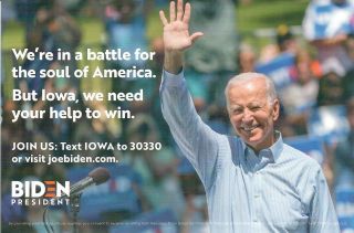 Official Joe Biden Postcard From The 2020 Iowa Caucus Campaign