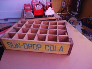 Vintage Antique Sun Drop Cola Wood Soda Pop Bottle Crate Case Rare