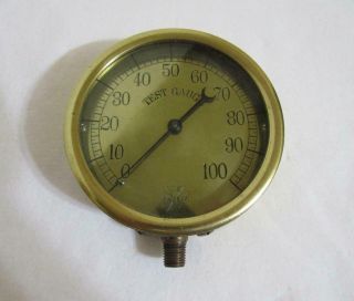 Vintage Brass Industrial Pressure Test Gauge 4 3/4” Us Gauge Co.  N.  Y.  Pat.  1906