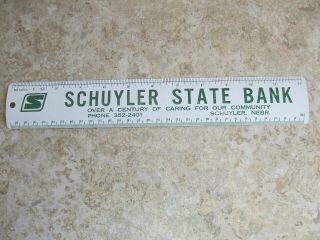 Vintage Metal Ruller Schuyer State Bank Schuyler Nebraska See Pictures.