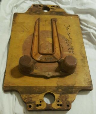 Vtg Industrial Wood Foundry Mold Clamp Pattern Carnes Chicago Steampunk Wall Art