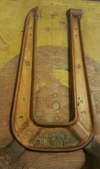 Vtg Industrial Wood Foundry Mold Clamp Pattern Carnes Chicago Steampunk Wall Art 2