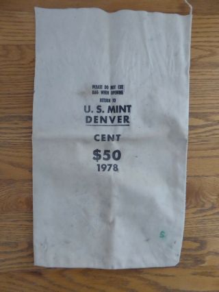 Vintage Denver U.  S.  Canvas Money Bag Coin Deposit Bag 1978