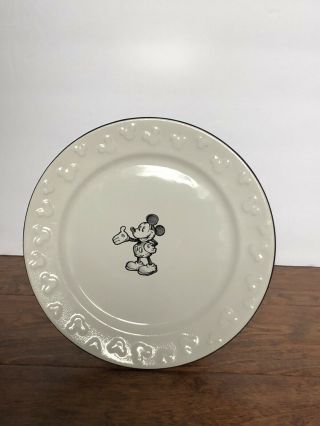 Disney Parks Gourmet Mickey Mouse Icon Sketch Black Dessert Plate Retired