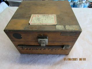 Vintage NEWAGE INDUSTRIES Portable Hardness Tester with Wood Box Accessories 2