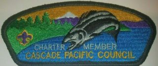 Cascade Pacific Council Shoulder Patch Csp S - 1 Charter Member Portland,  Oregon