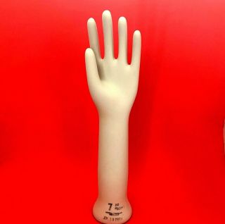 Vintage Ceramic Hand Glove Mold General Porcelain Co 20 " Tall Size 7 Dated 1993