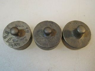 (3) Vintage 100 Grams Brass Scale Weights B3429 2