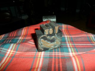 Antique Wood/copper Printing Press Blocks Set Of 4 W/ Toy & Biplane